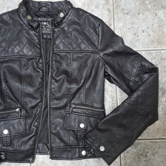 blanc noir Jackets & Blazers - Blanc Noir Leather Moto Jacket